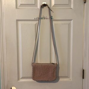 Madewell Pink Shearling Leather Crossbody